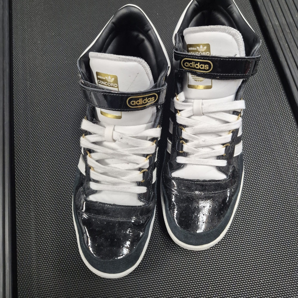 adidas Black, White and Gold High-Top Sneakers